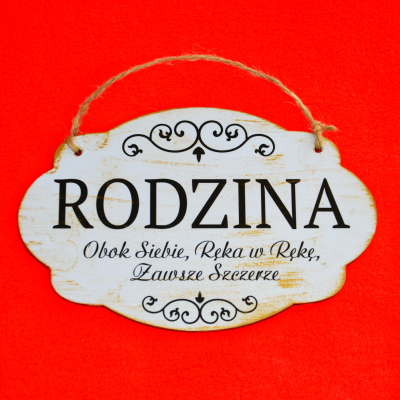 Drewniana tabliczka decoupage z sentencją