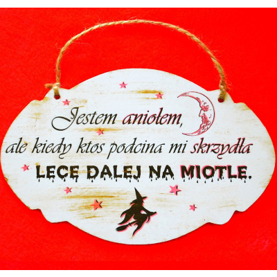 Tabliczka malowana z sentencją do powieszenia