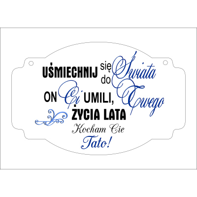 Drewniana TABLICZKA TS35 "uśmiechnij się..."