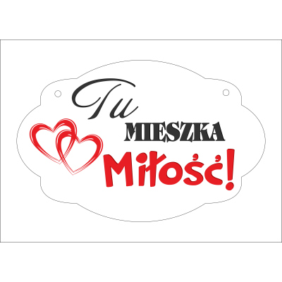 Drewniana TABLICZKA TS47 "Tu mieszka..."
