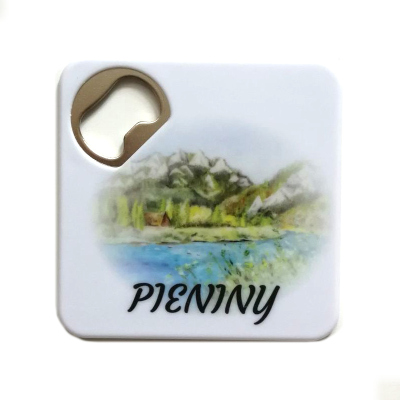 otwieracz kwadrat obrazek solina bieszczady pamiątka zawieszka magnes prezent upominek piwo