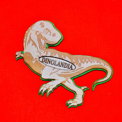 Drewniany DINOZAUR magnes