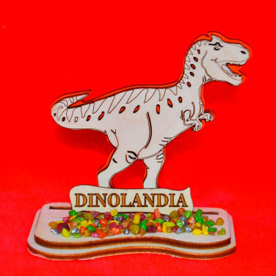 Drewniany DINOZAUR 3 na podstawce