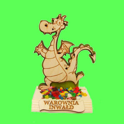 Drewniany SMOK 4 na podstawce