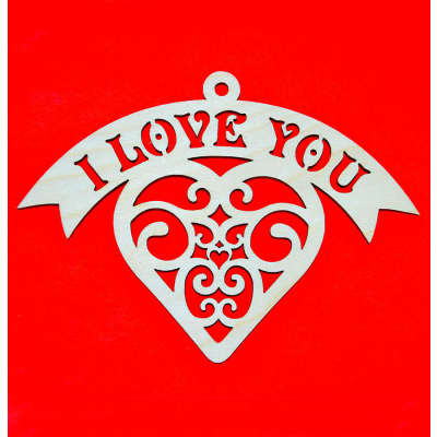 Zawieszka duża VD09 SERCE I LOVE YOU