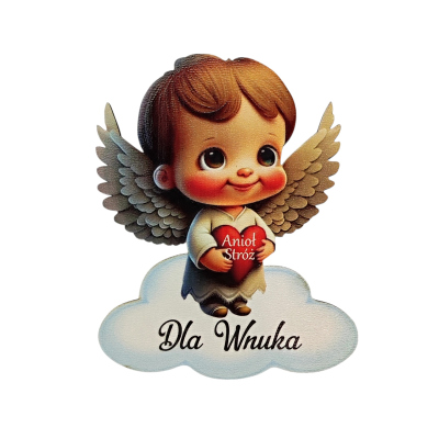 magnes, aniołek, magnes, dla wnuka,  dziewczynka, podziekowanie, kwiatki