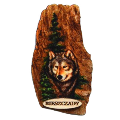 Magnes grawer wilk bieszczady pamiątka