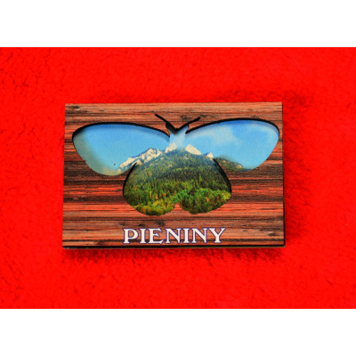 Magnes motyl drewniane pamiątka regionalne widok
