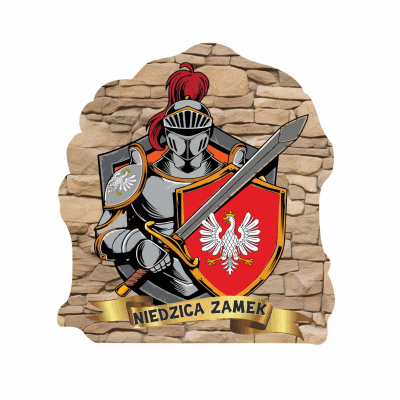 magnes, pamiątka, ramka, rycerz, na lodówkę, znaczek, widokówka, pamiątki regionalne, magnes z jeleniem