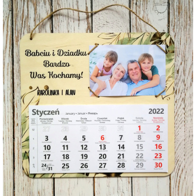 Kalendarz, nowy rok, babcia, dziadek, dzień babci, dzień dziadka, prezent, upominek, pamiątka