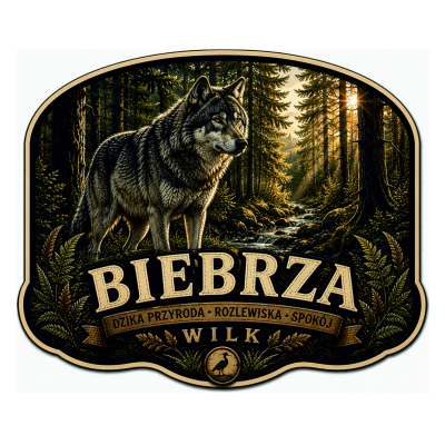 magnes Wilk Biebrza, magnes z wilkiem, pamiątka Biebrza, Podlasie, dzika przyroda