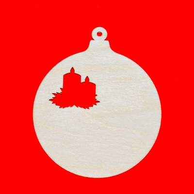 Drewniana bombka do decoupage świecznik