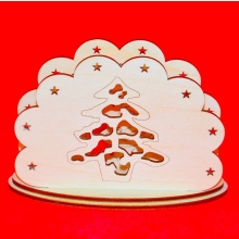 Drewniany serwetnik do decoupage choinka