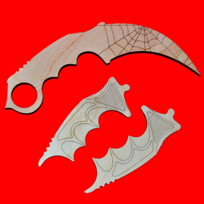 Drewniany nóż karambit do decoupage